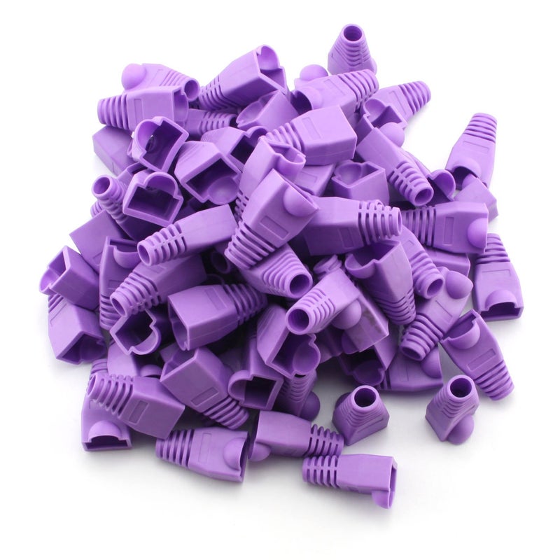 Maxmoral 100-Pack CAT5E CAT6 RJ45 Ethernet Network Cable Strain Relief Boots - Purple - Image 1